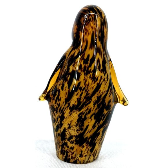 Murano Art Glass Penguin Figurine Italy Hand Blown Glass Yellow Black 3.75" - Picture 3 of 6